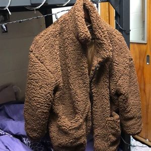 FAUX SHERPA JACKET WITH SATIN LINING